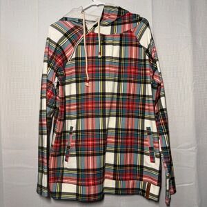 Ampersand Avenue Doublehood Sweatshirt Plaid Holiday Cheer Thumbhole 2XL‎